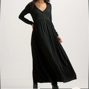 NWT HATCH - The Softest Rib Nursing Dress, Size 1, Black